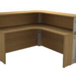 Balcão para Recepção em L Frontal em Madeira/Mesclado