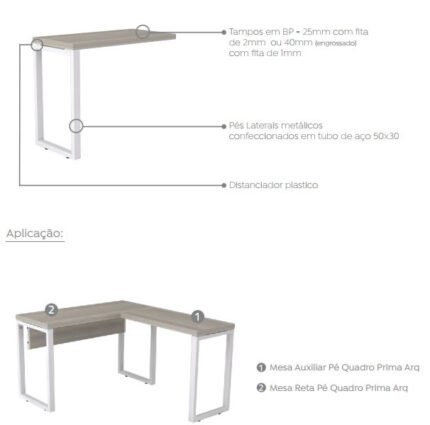 Mesa Auxiliar de Escritório