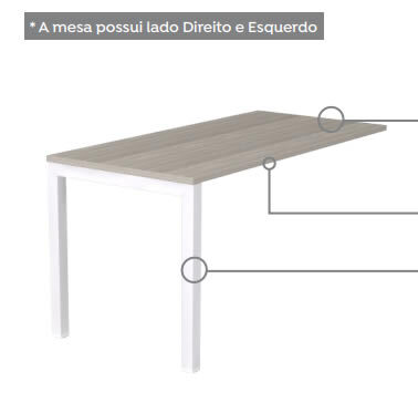 Mesa Diretiva de Reunião com Pé Trave